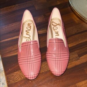 Sam Edelman Pink Plaid Slip-On Loafers